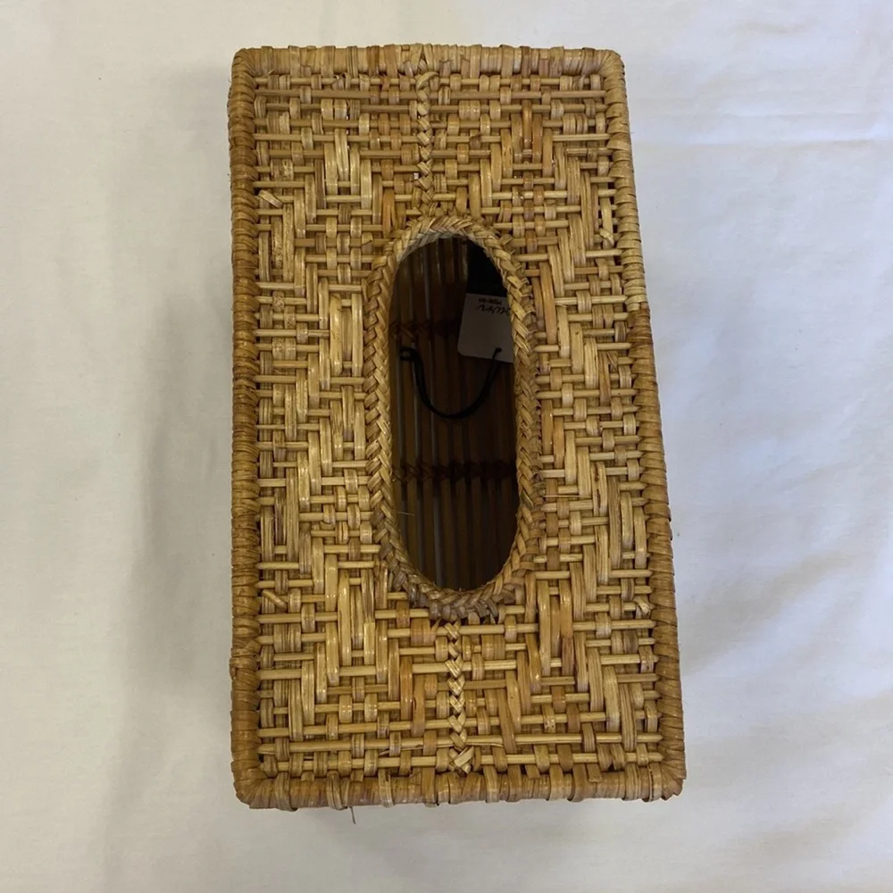 Crown‎ | Fish Woven/Wicker Rattan Tissue Box Decor Brown